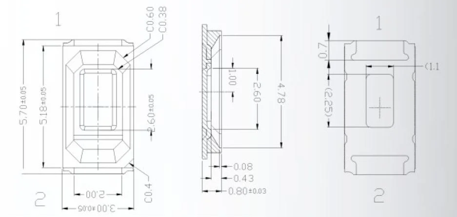 Custom 0.5W 1W 5730 SMD LED Red 15-50lm RoHS Compliant